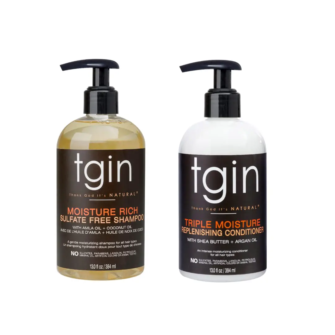 tgin Moisture Rich Sulfate Free Shampoo For Natural Hair Duo